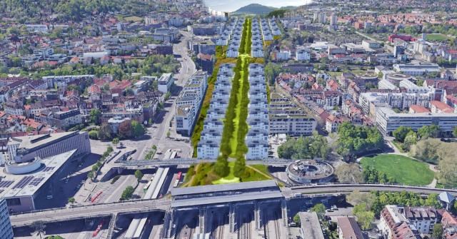 Überbau HBF-Freiburg, schematische Visualisierung, Regionalia